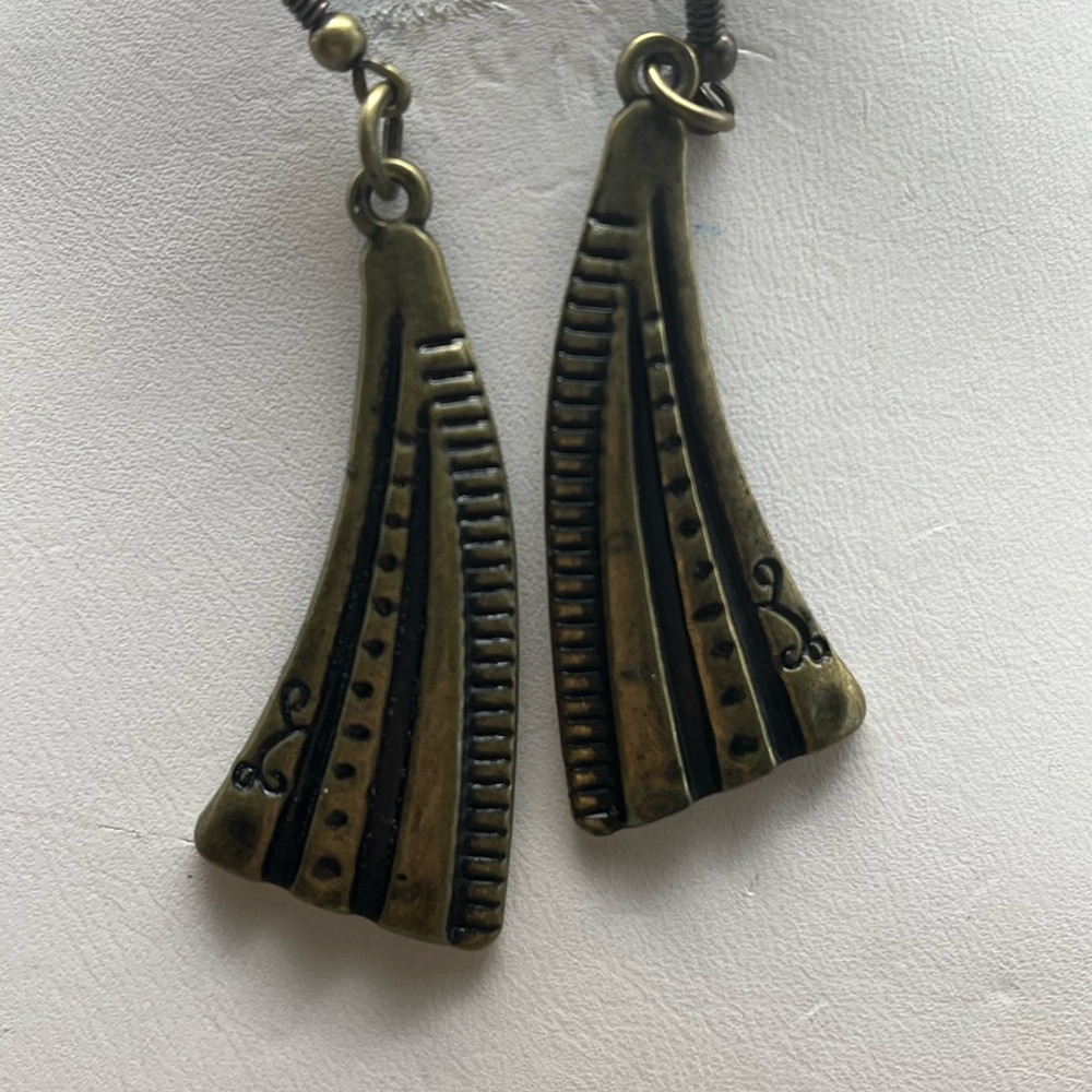 Antique Bronze Statement Necklace and Earring Set - Picture 2 of 5